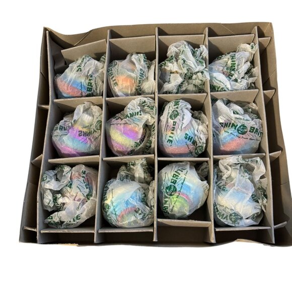 Christopher Radko Shiny Brite Retro Ribbed Glass Ornaments Box Set 36 Multicolor - Picture 11 of 13